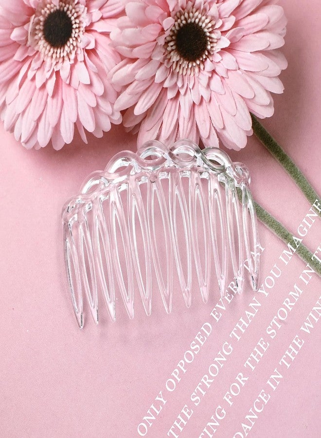 Cinaci 30 Pieces Clear White French Twist Water Wave Plastic Hair Side Combs Slides with 11 Teeth Wedding Brides Veil Combs Hair Accessories for Women Girls - Image 5